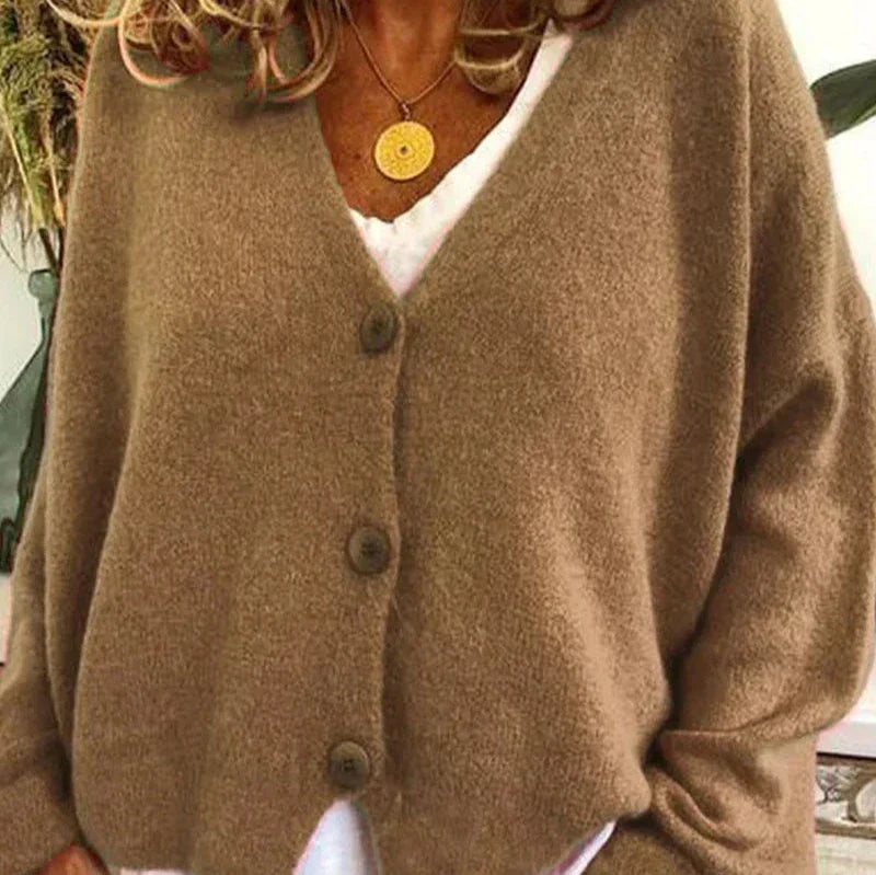 Women’s Cozy V-Neck Button Cardigan