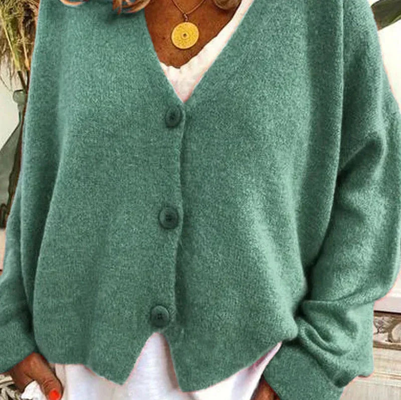 Women’s Cozy V-Neck Button Cardigan