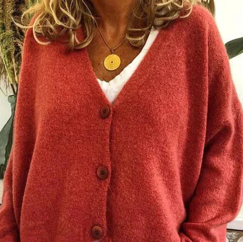 Women’s Cozy V-Neck Button Cardigan