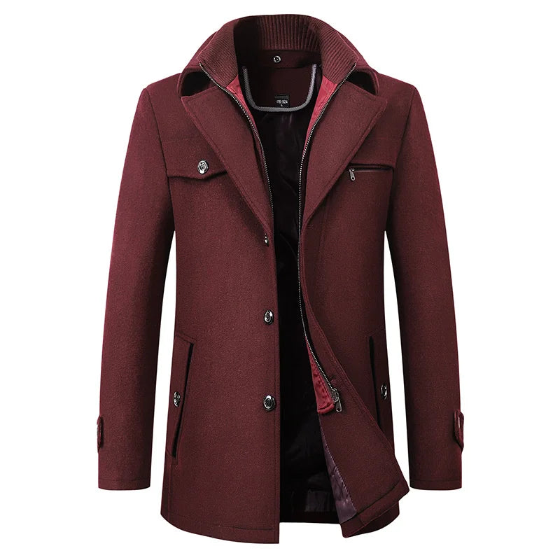 Michael | Men’s Elegant Winter Long Button Overcoat