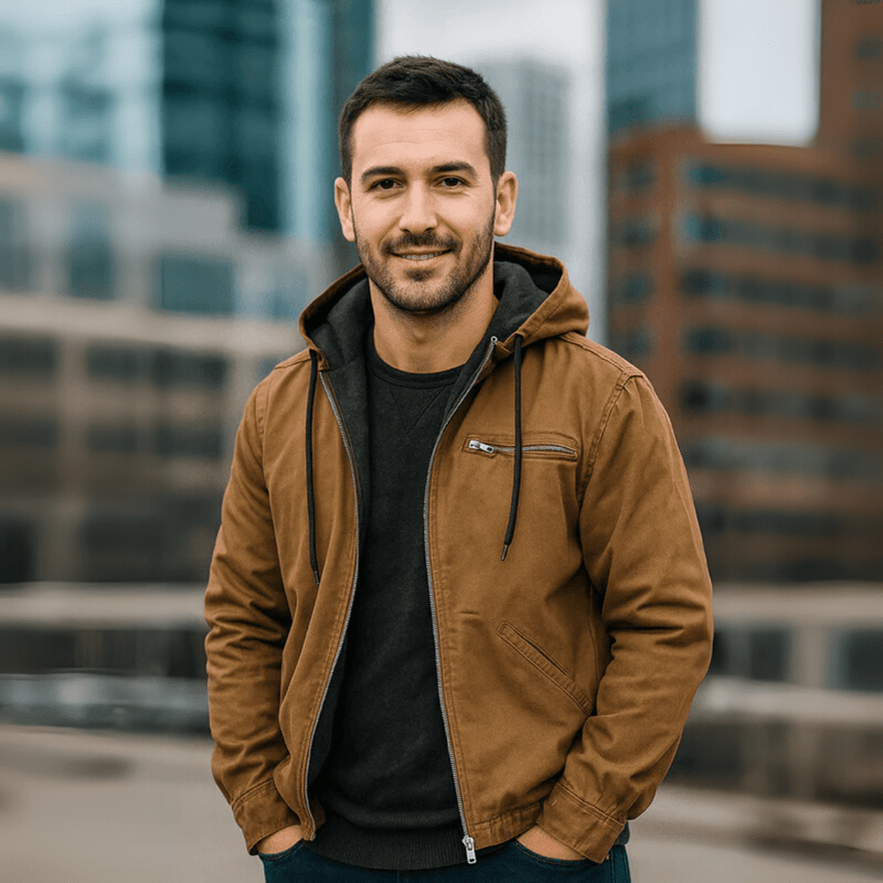 Men’s Hooded Zip-Up Winter Casual Jacket