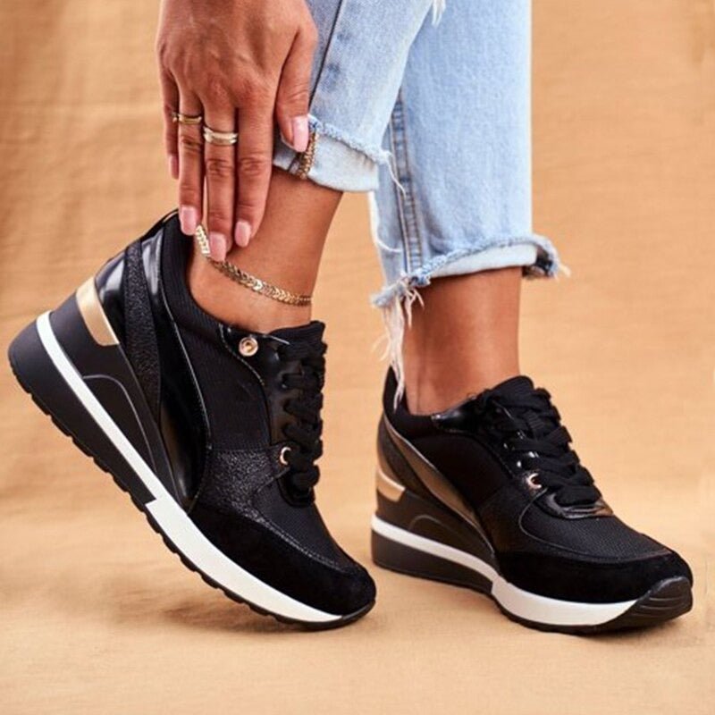 Maisy | Women's Slip-Resistant Wedge Sneakers With 5 cm Heel