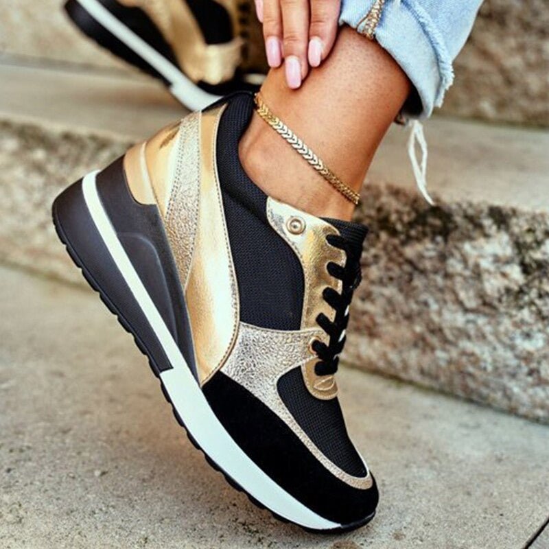 Maisy | Women's Slip-Resistant Wedge Sneakers With 5 cm Heel