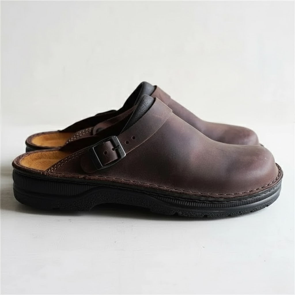 Men’s Orthopedic Leather Slip On Clogs