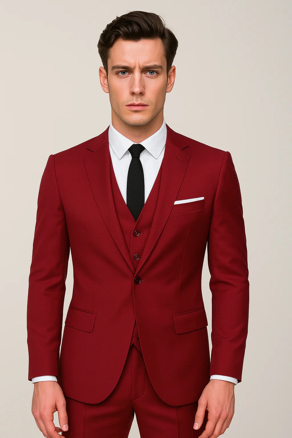 Vail | Men's Slim-Fit Three-Piece Suit with Notch Lapels