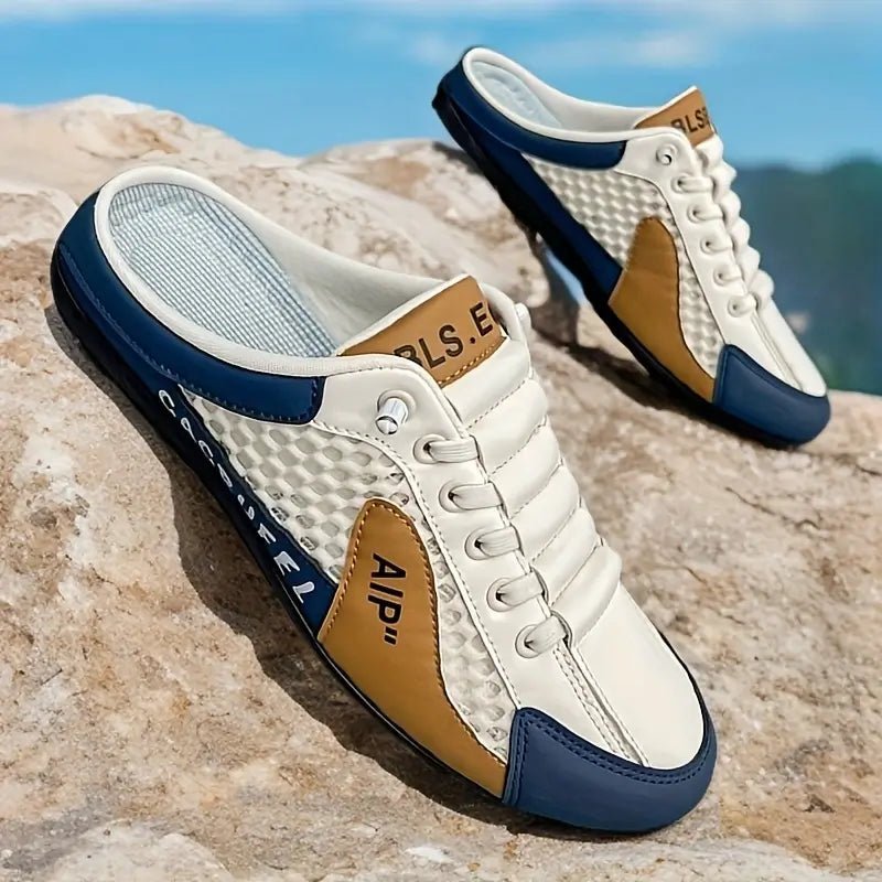 Owen | Men's Backless Lace-Up Half-Shoe Slip-On Sneaker Mules