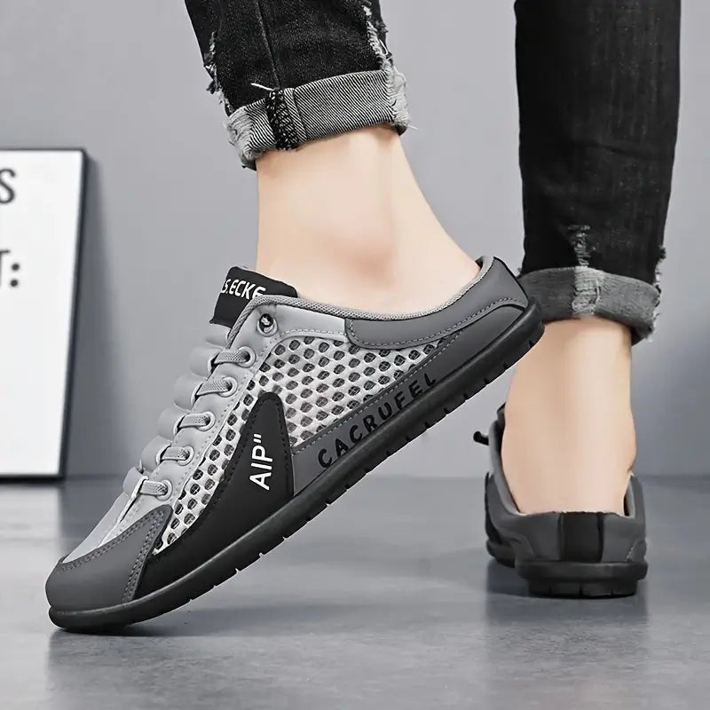 Owen | Men's Backless Lace-Up Half-Shoe Slip-On Sneaker Mules