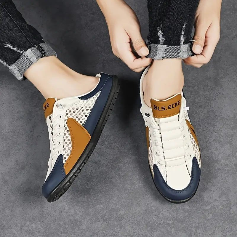 Owen | Men's Backless Lace-Up Half-Shoe Slip-On Sneaker Mules