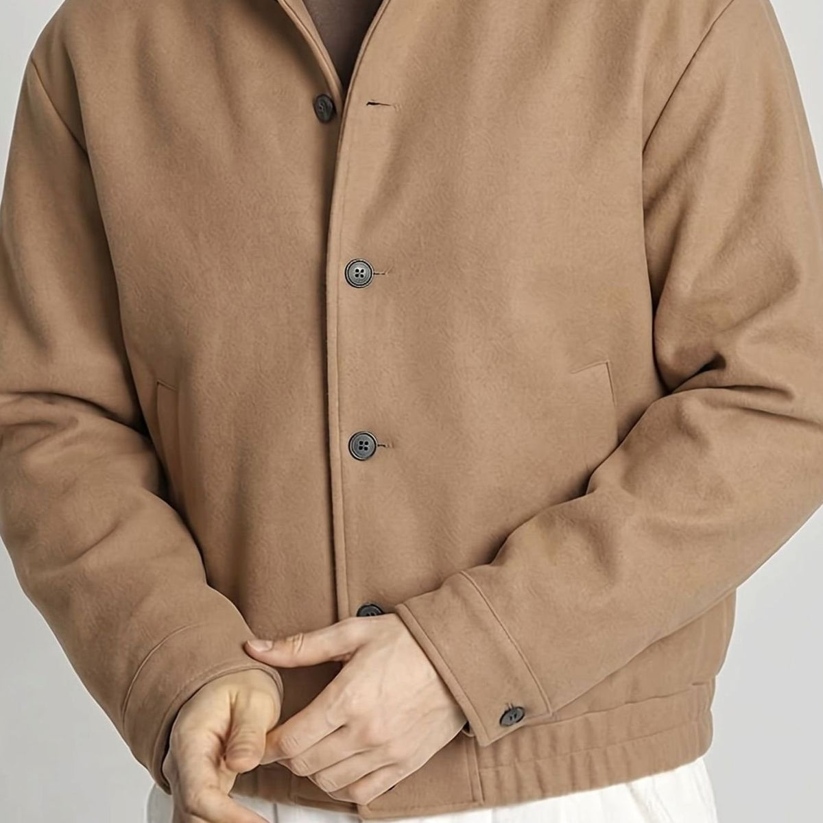 Matthew | Men's Button-Front Wool-Look Bomber Jacket