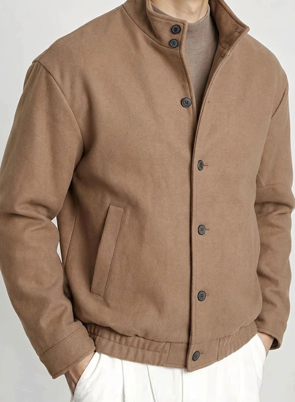 Matthew | Men's Button-Front Wool-Look Bomber Jacket