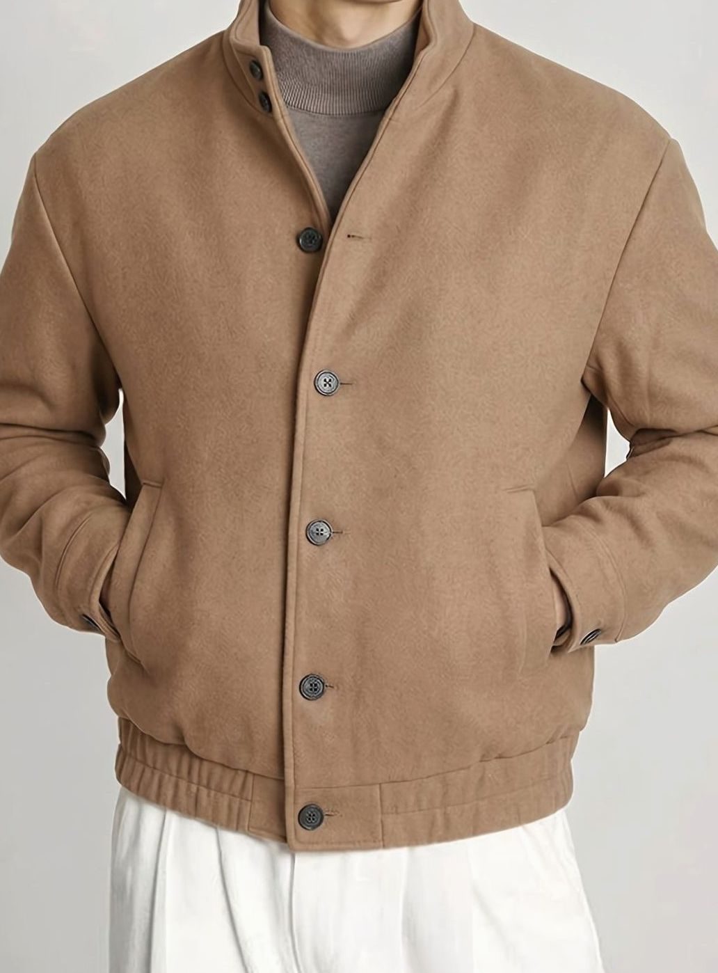 Matthew | Men's Button-Front Wool-Look Bomber Jacket