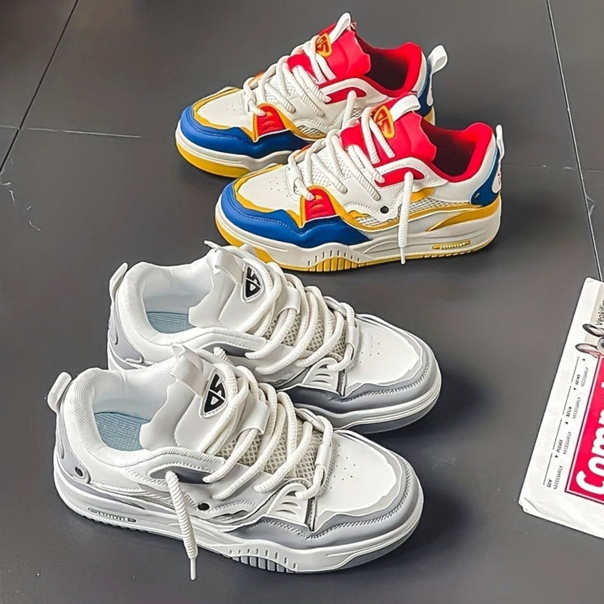 Elijah | Men's Chunky Low-Top Lace-Up Fashion Sneakers