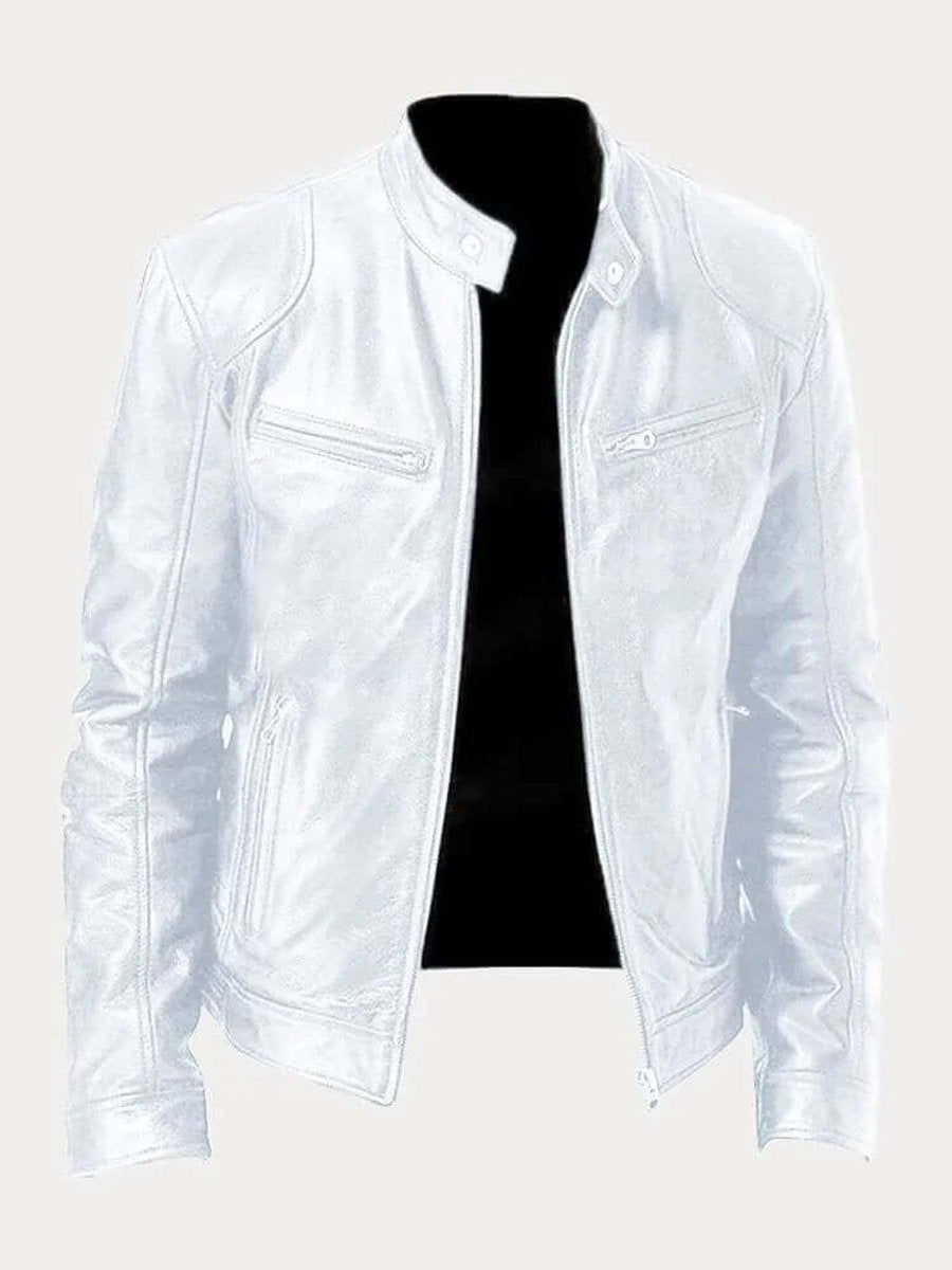 Sebastian | Men's Classic Slim-Fit Stand-Collar Biker Leather Jacket