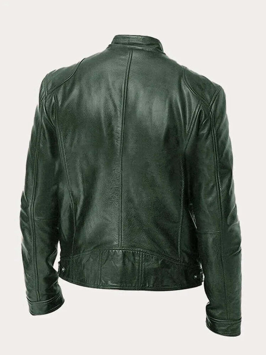 Sebastian | Men's Classic Slim-Fit Stand-Collar Biker Leather Jacket