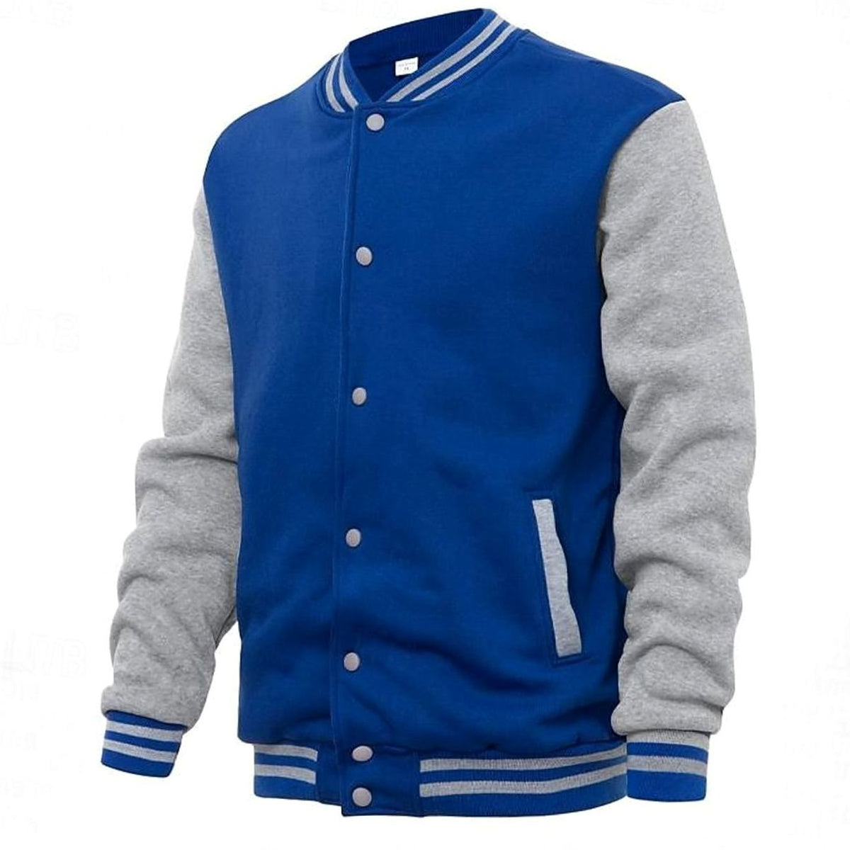 Caleb | Men's Classic Varsity Bomber Jacket Ribbed Snap-Button