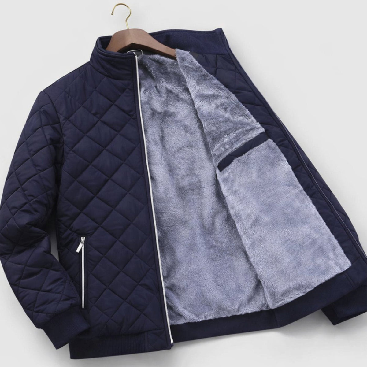 Mason | Men's Diamond-Quilted Fleece-Lined Full-Zip Winter Jacket
