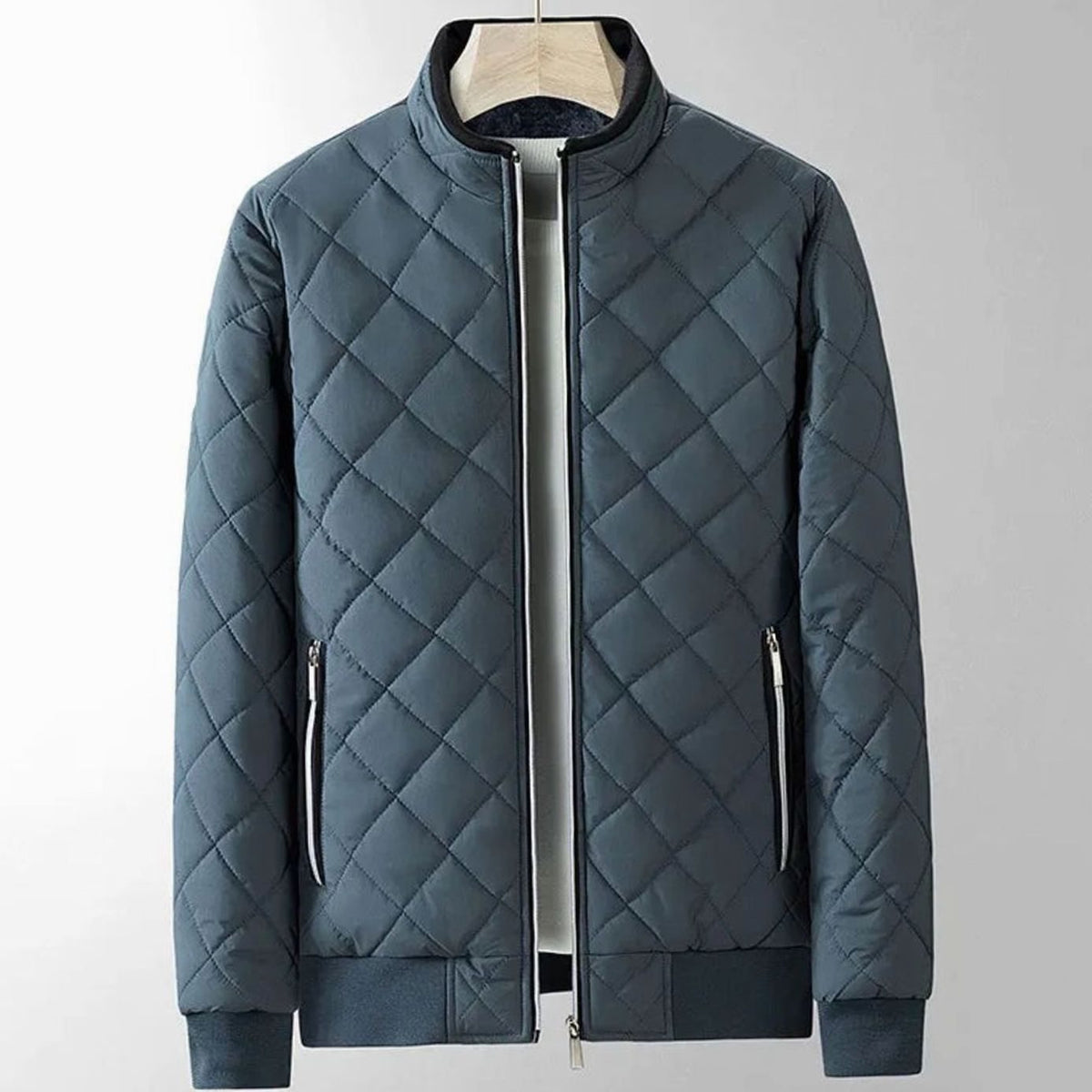 Caleb | Men's Diamond-Quilted Zip-Up Insulated Bomber Jacket