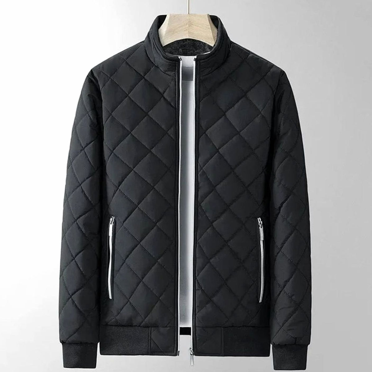 Caleb | Men's Diamond-Quilted Zip-Up Insulated Bomber Jacket