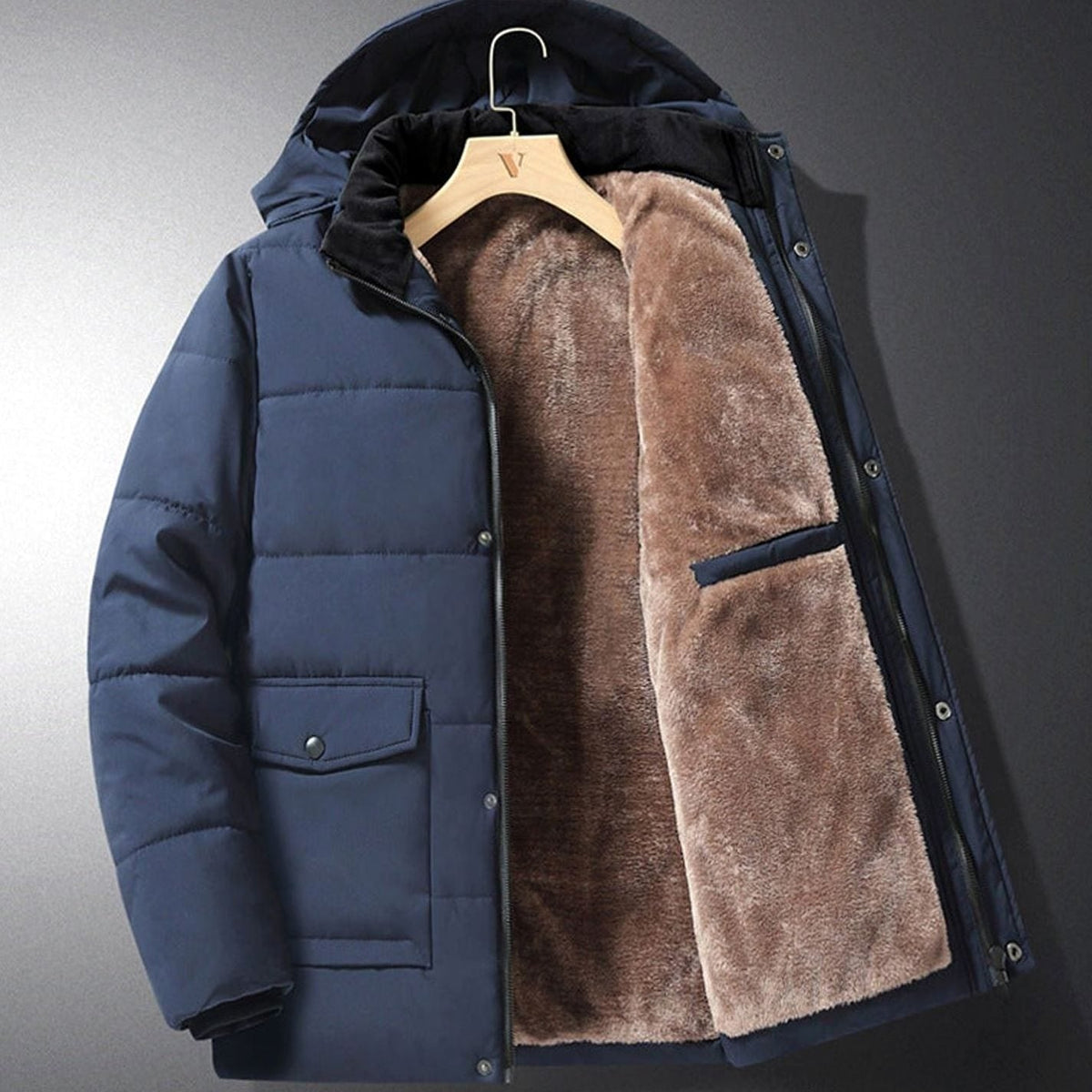 Lucas | Men's Fleece-Lined Hooded Quilted Puffer Jacket