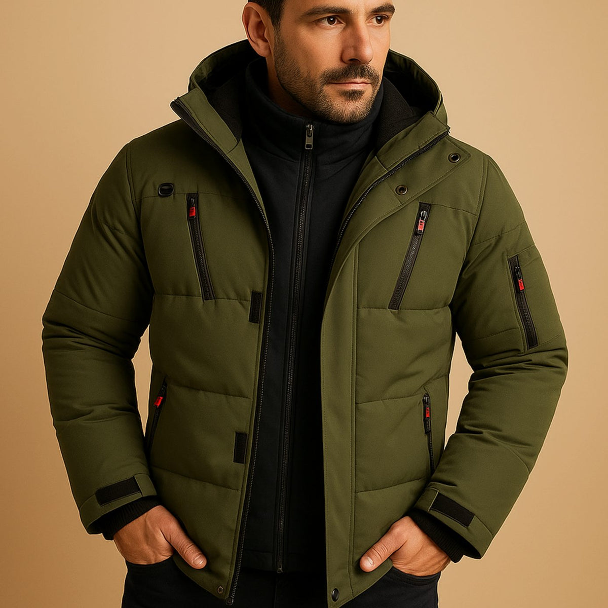 Jackson | Men's Heavy-Duty Insulated Hooded Puffer Winter Jacket