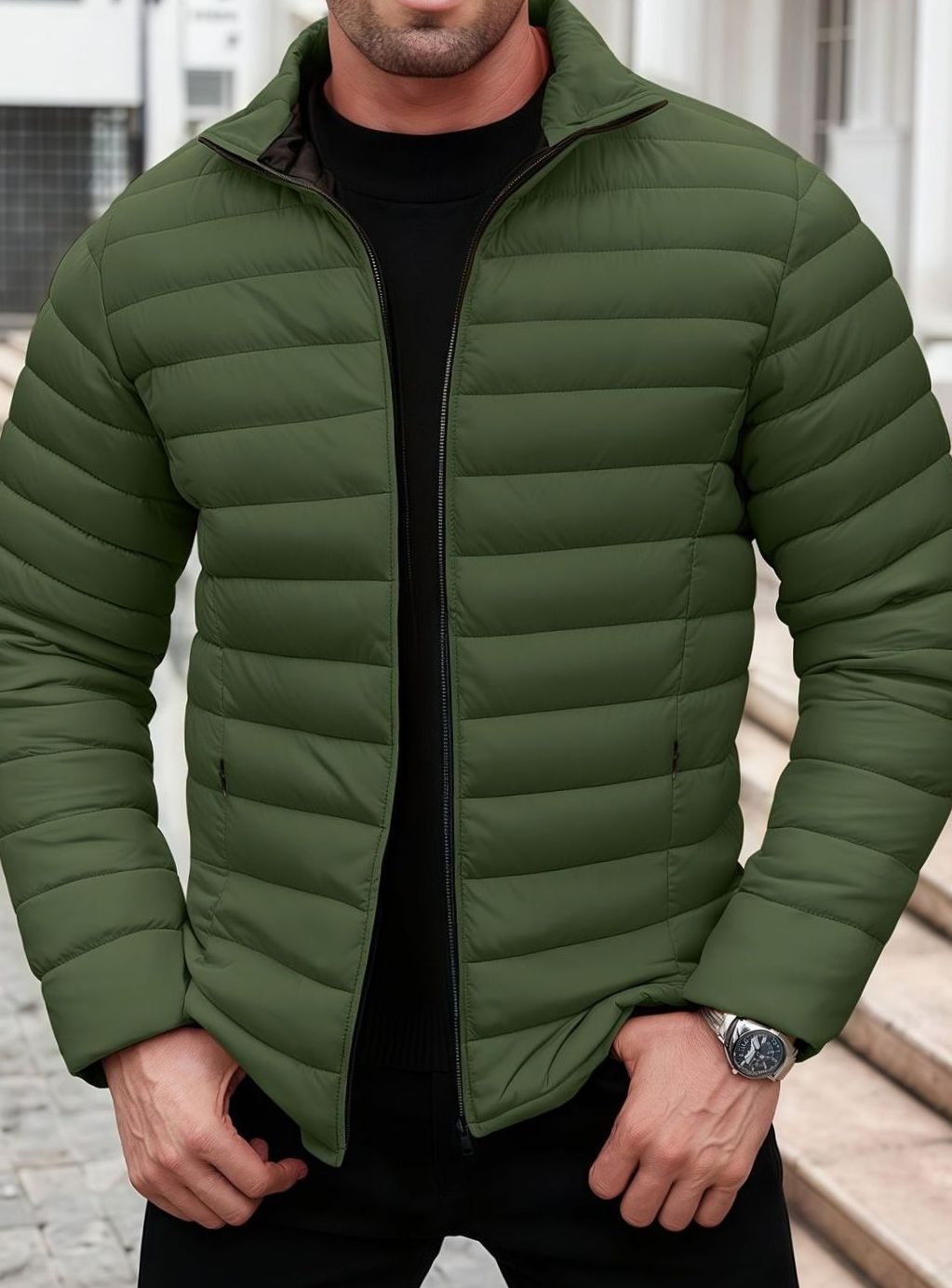 Sebastian | Men's Lightweight Quilted Puffer Jacket Zip-Up Windproof