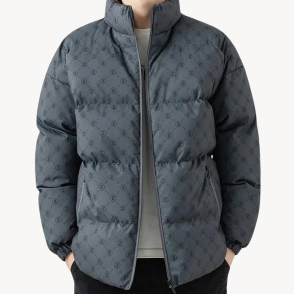 Nathan | Men's Logo-Print Insulated Stand-Collar Puffer Jacket