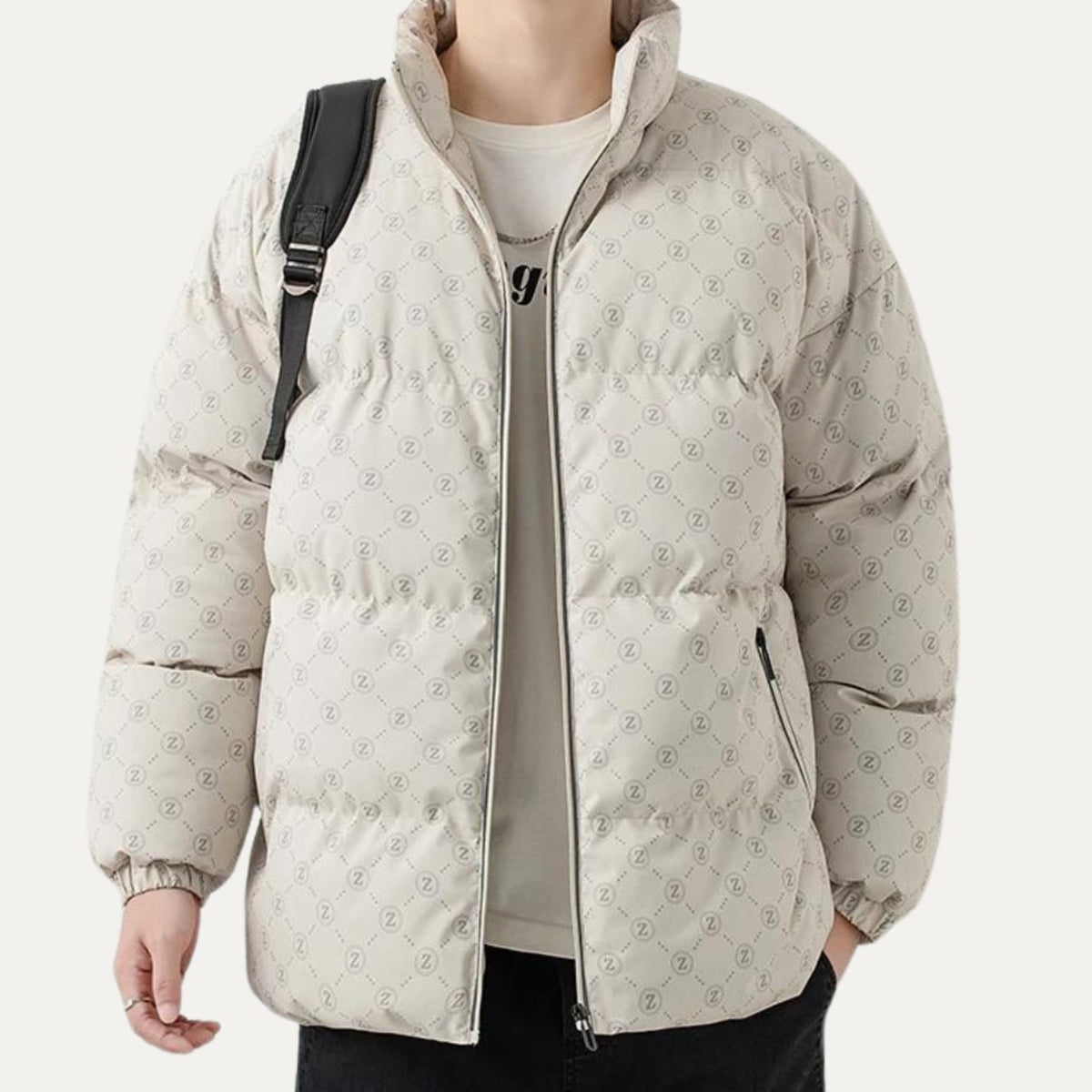 Nathan | Men's Logo-Print Insulated Stand-Collar Puffer Jacket