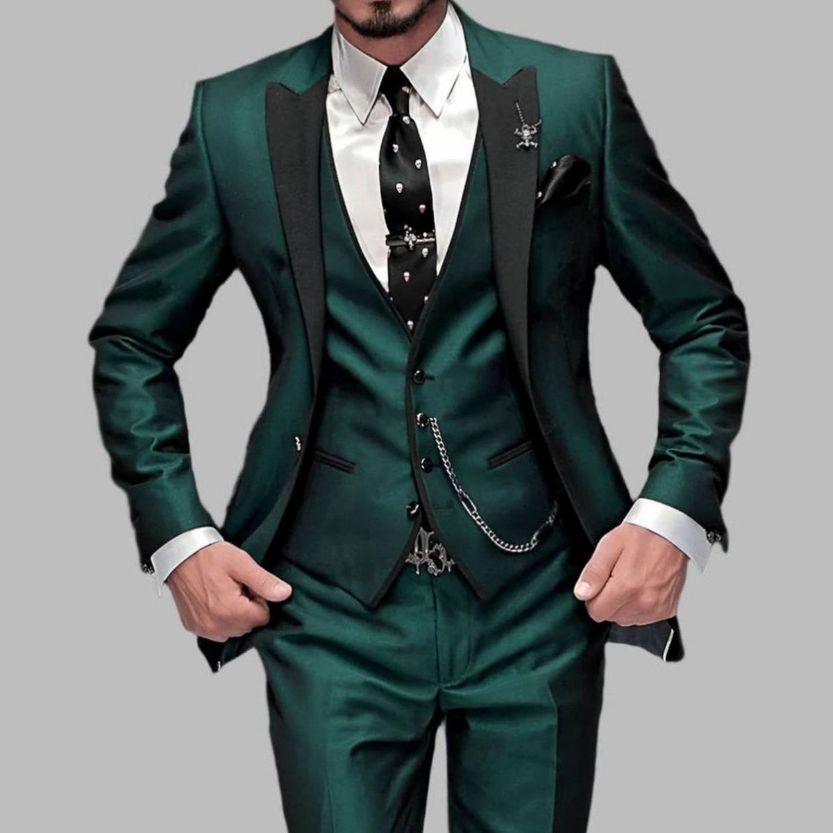 Jackson | Men's Luxury Three-Piece Contrast Lapel Wedding Suit Set