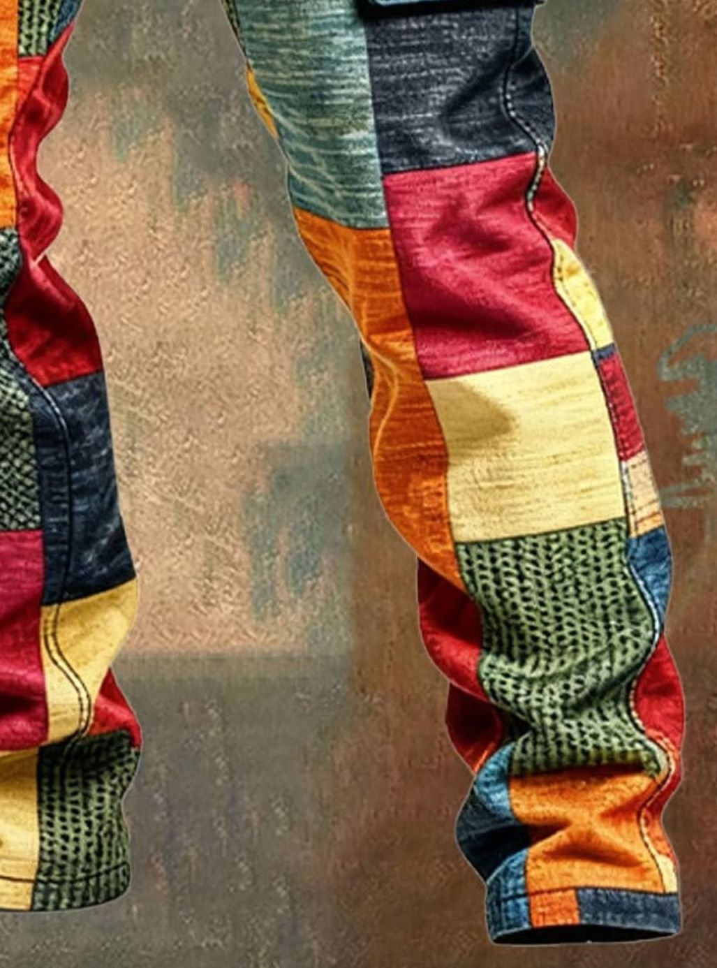 Sebastian | Men's Multicolor Patchwork Regular-Fit Cargo Pants