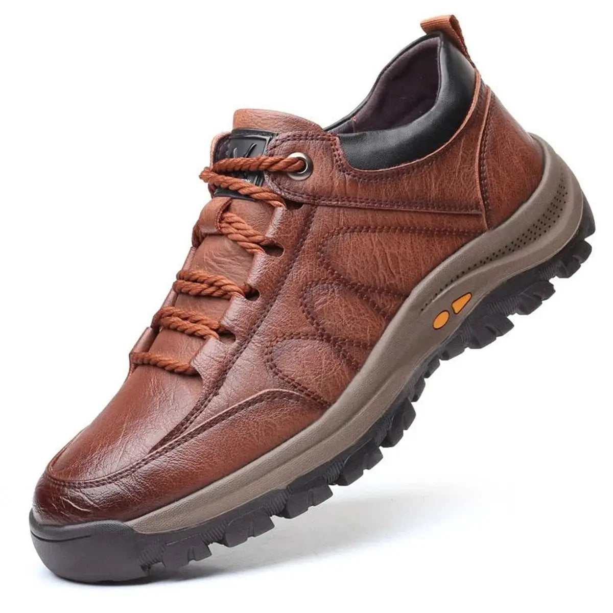 Men's Orthopedic Waterproof Leather Lace-Up Casual Shoes