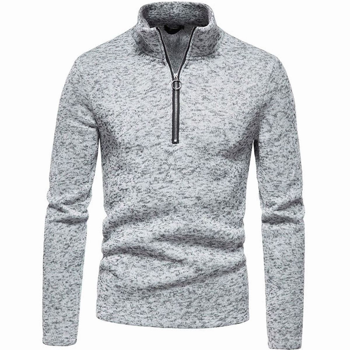 Benjamin | Men's Quarter-Zip Mock Neck Fine Knit Pullover Sweater