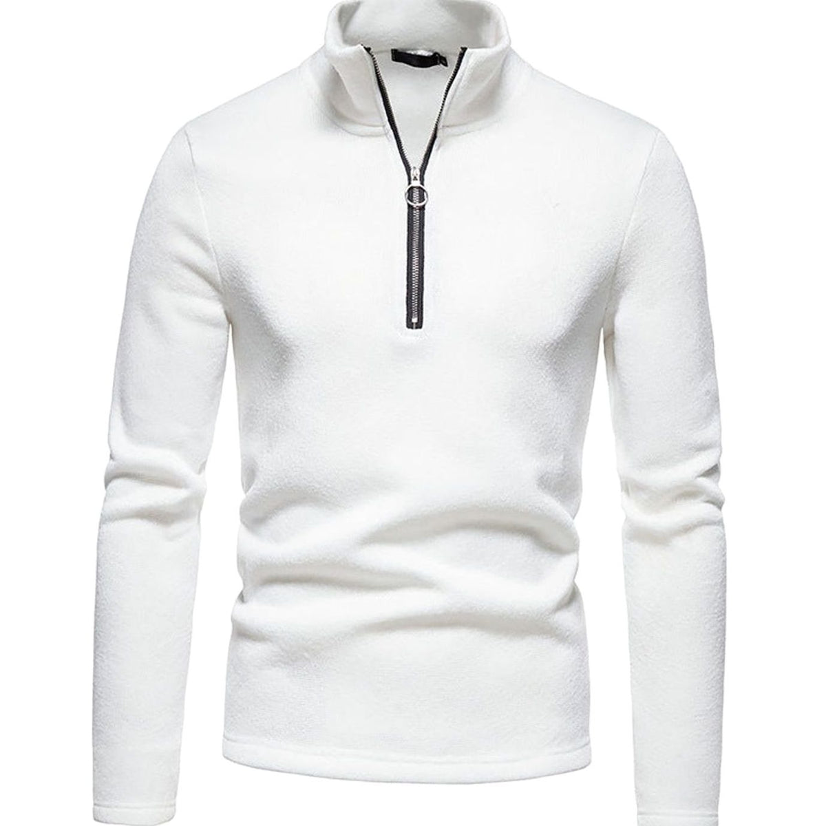 Benjamin | Men's Quarter-Zip Mock Neck Fine Knit Pullover Sweater