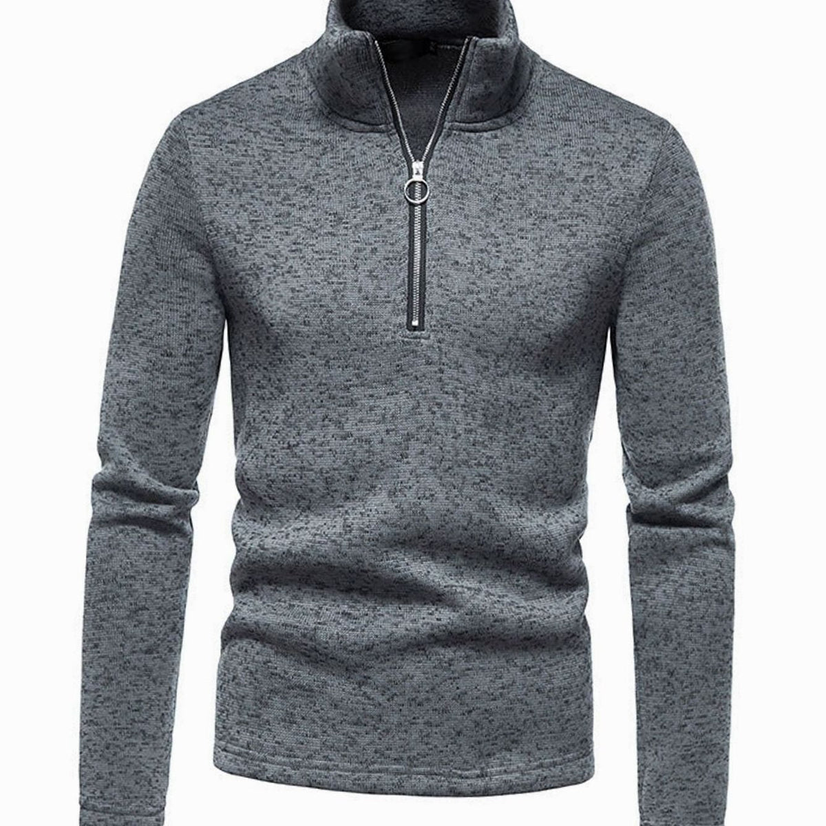 Benjamin | Men's Quarter-Zip Mock Neck Fine Knit Pullover Sweater