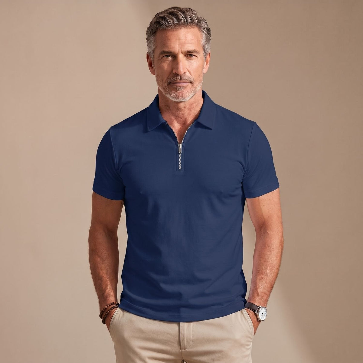 Samuel | Men's Quarter-Zip Short-Sleeve Shirt Collar Polo Shirt