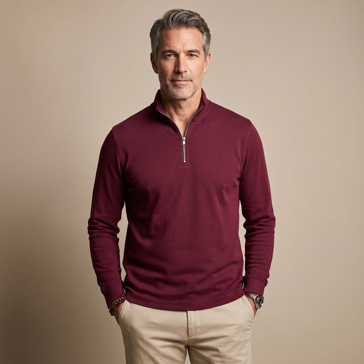Samuel | Men's Quarter-Zip Short-Sleeve Shirt Collar Polo Shirt