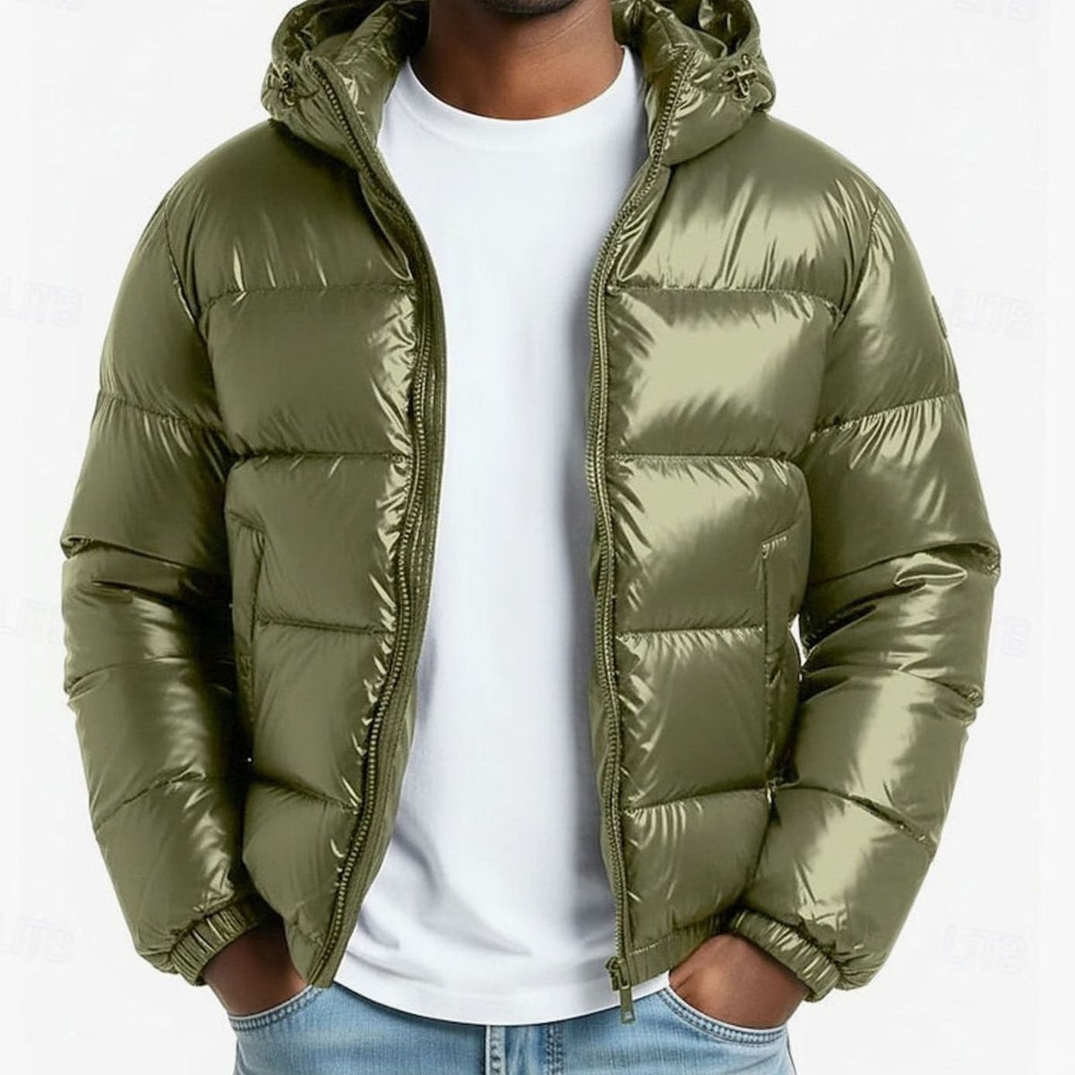 Aiden | Men's Quilted Hooded Coated Puffer Jacket