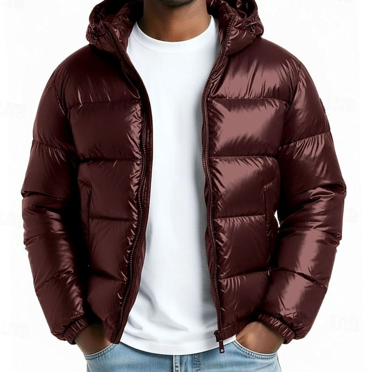 Aiden | Men's Quilted Hooded Coated Puffer Jacket