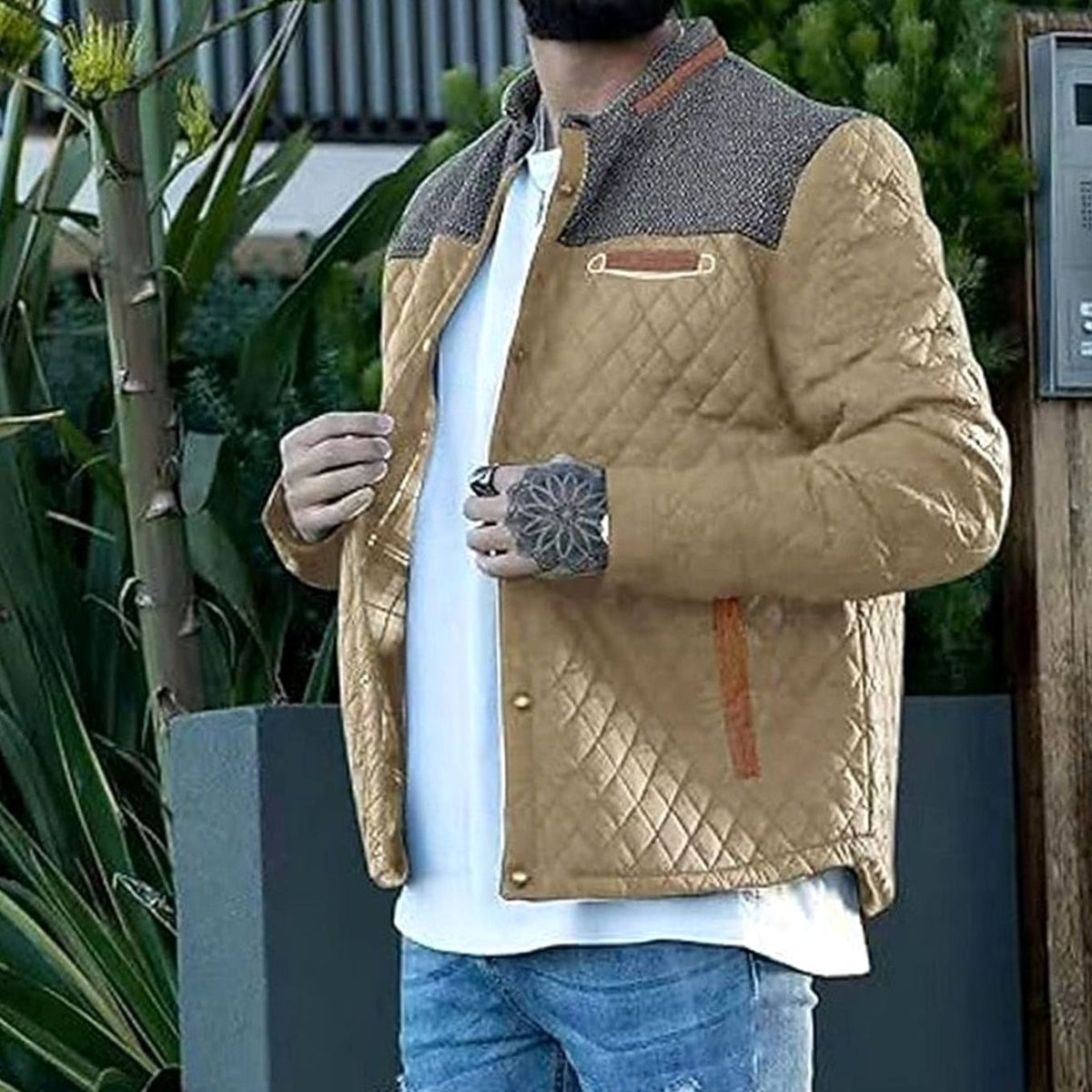 Henry | Men's Quilted Stand-Collar Button-Front Jacket