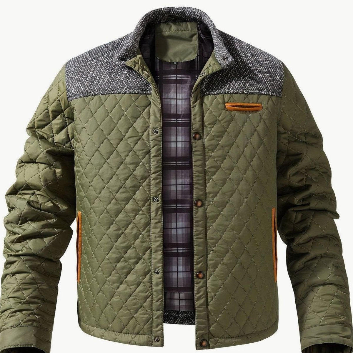 Lucas | Men's Quilted Stand-Collar Snap-Front Insulated Jacket
