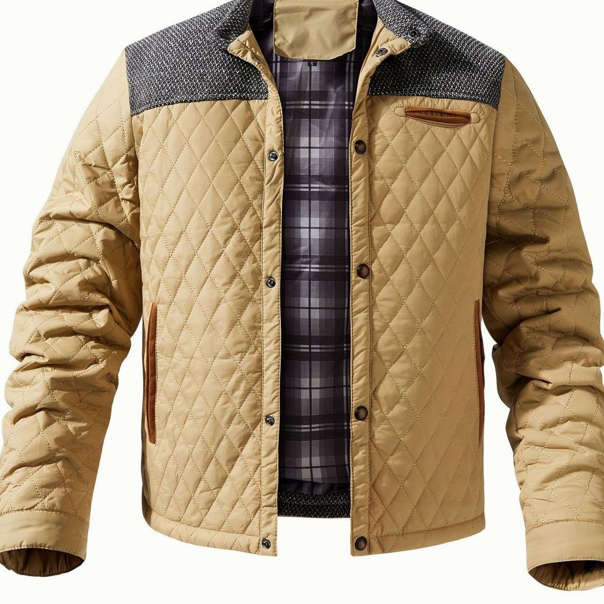 Lucas | Men's Quilted Stand-Collar Snap-Front Insulated Jacket