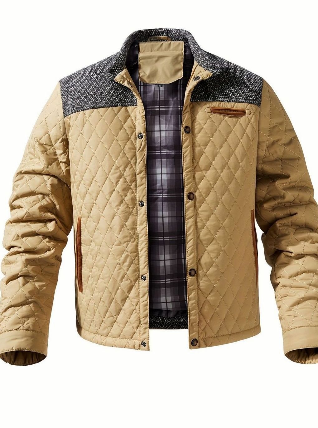 Lucas | Men's Quilted Stand-Collar Snap-Front Insulated Jacket
