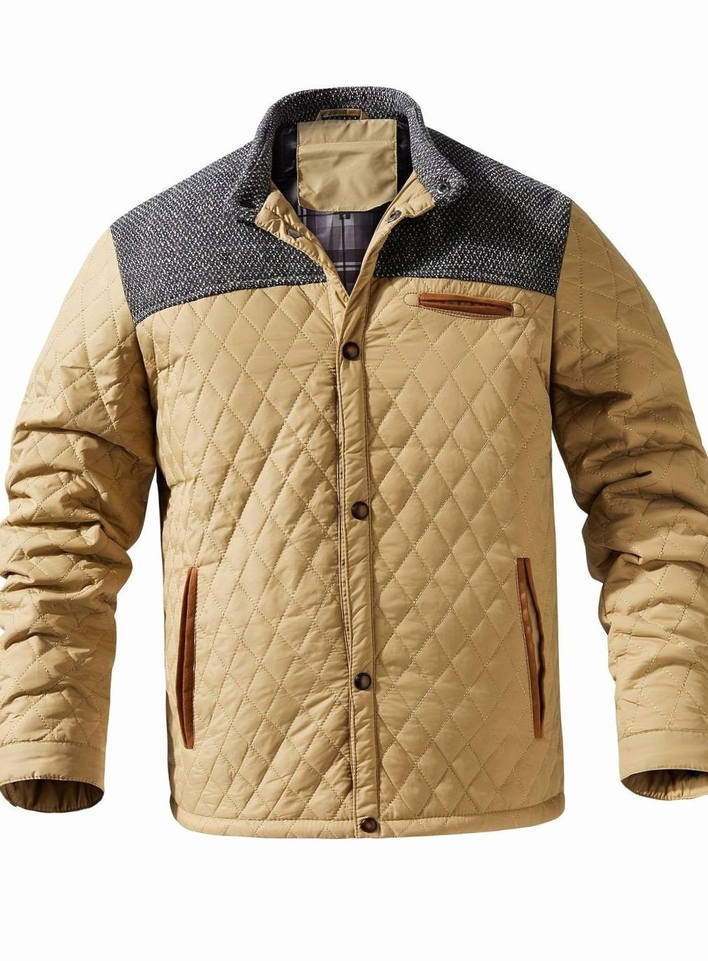 Lucas | Men's Quilted Stand-Collar Snap-Front Insulated Jacket