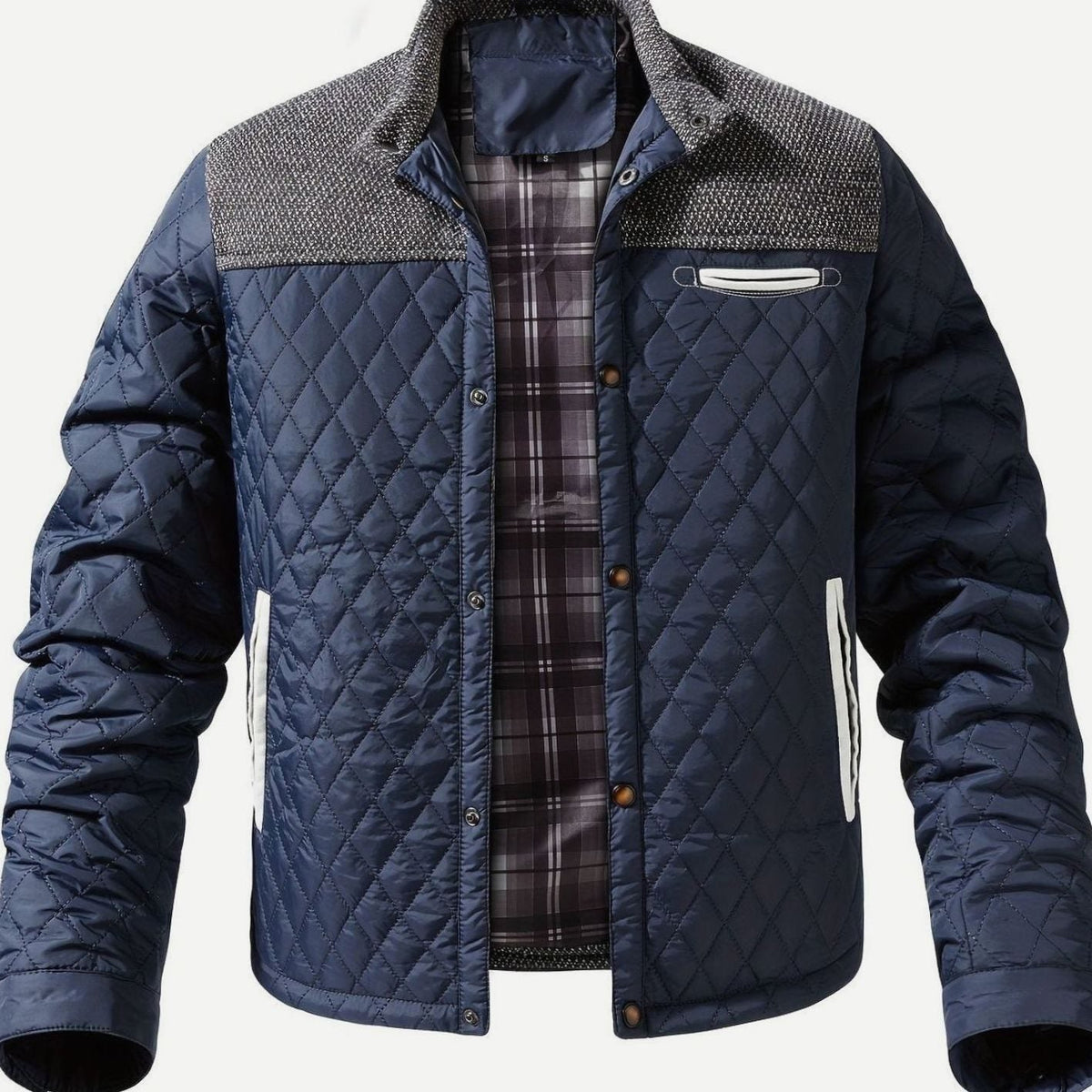 Lucas | Men's Quilted Stand-Collar Snap-Front Insulated Jacket