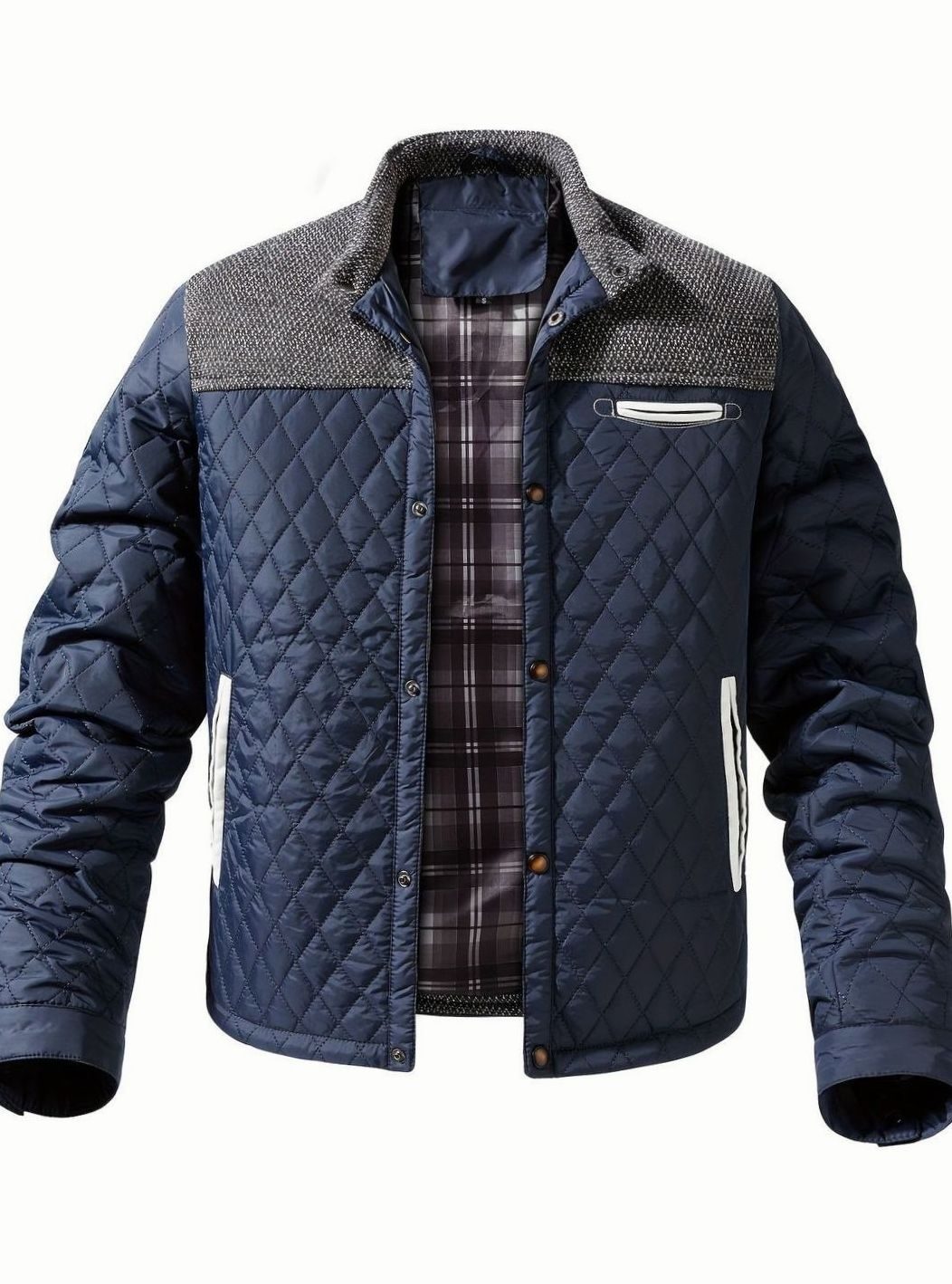 Lucas | Men's Quilted Stand-Collar Snap-Front Insulated Jacket