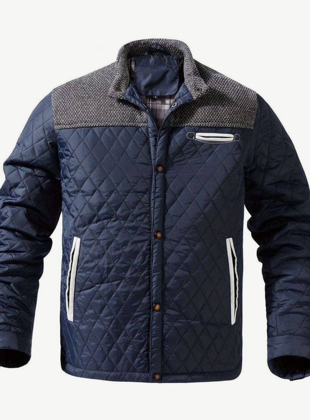 Lucas | Men's Quilted Stand-Collar Snap-Front Insulated Jacket