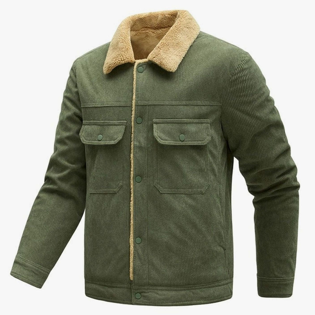 Sebastian | Men's Sherpa-Lined Corduroy Button-Front Jacket Chest Pockets