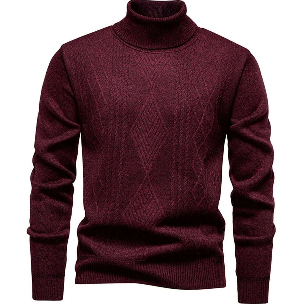 Elijah | Men's Slim-Fit Cable-Knit Turtleneck Sweater