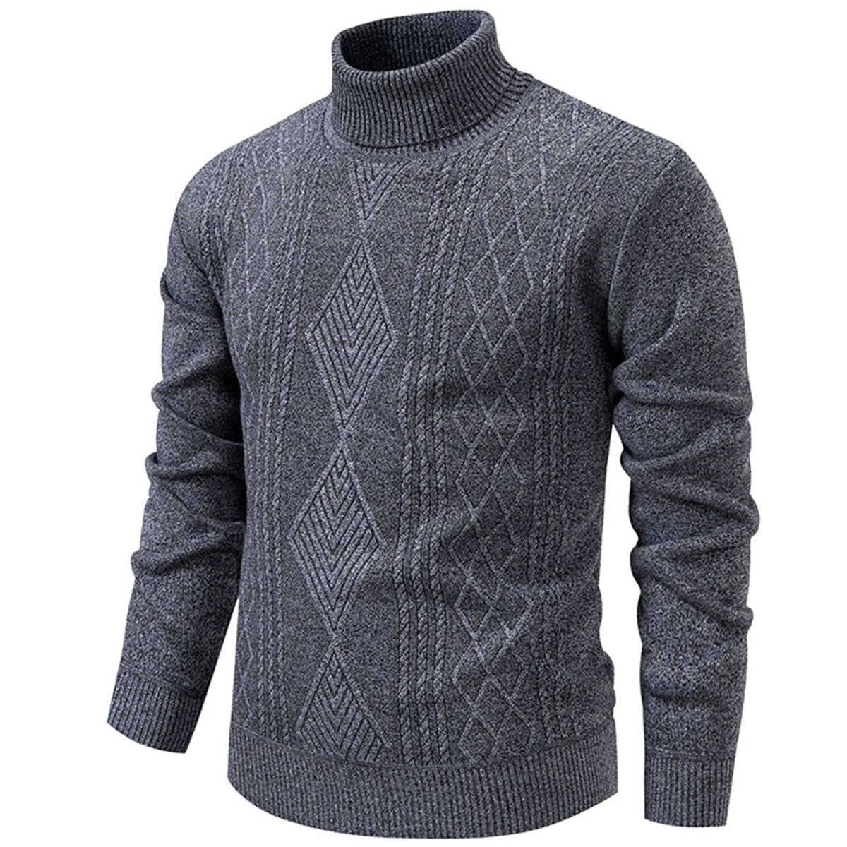 Elijah | Men's Slim-Fit Cable-Knit Turtleneck Sweater