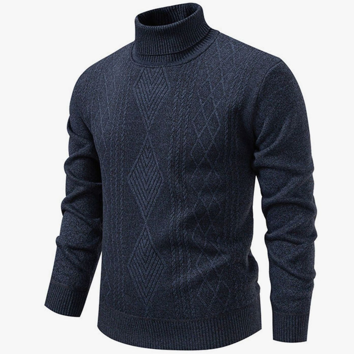 Elijah | Men's Slim-Fit Cable-Knit Turtleneck Sweater