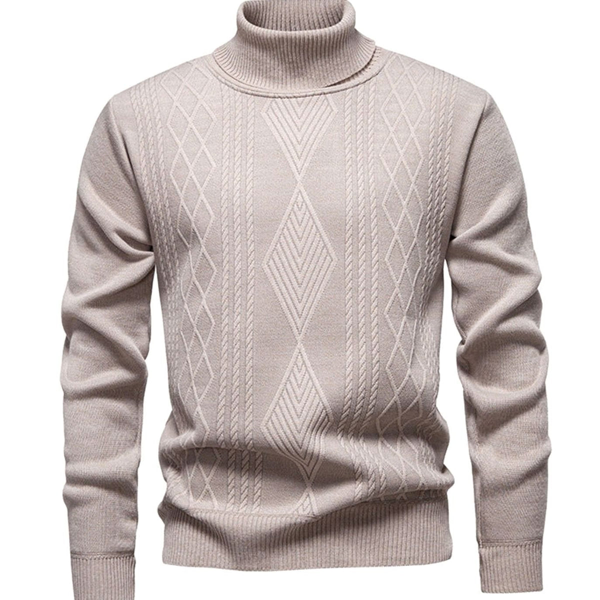 Elijah | Men's Slim-Fit Cable-Knit Turtleneck Sweater